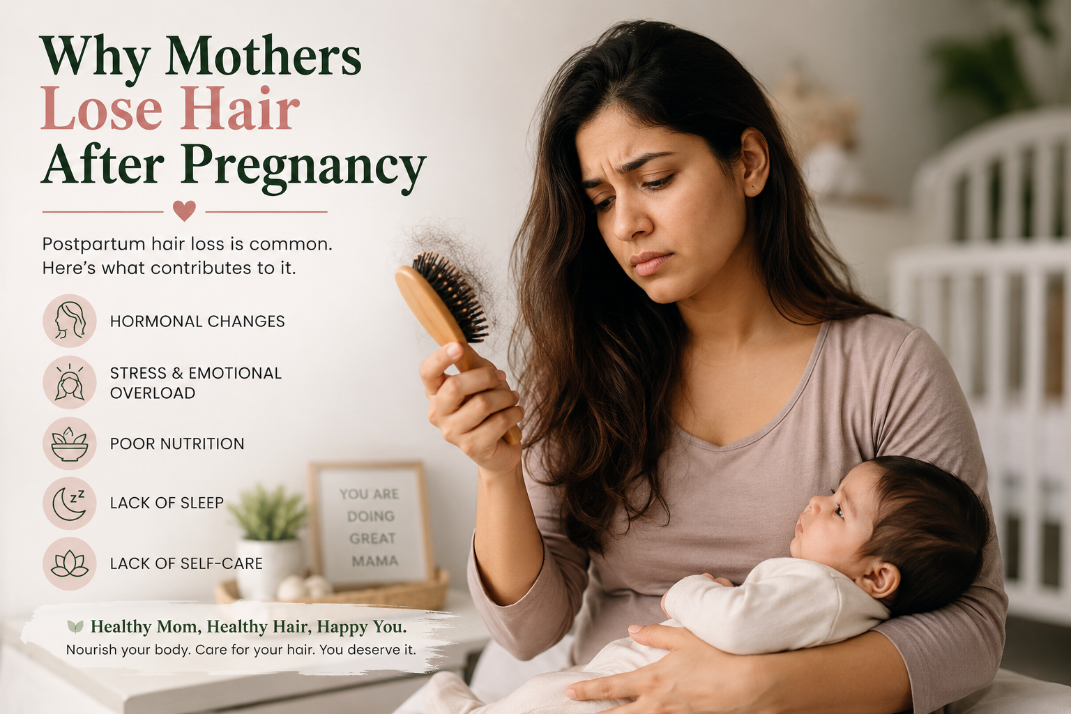 Why Mothers Lose Hair After Pregnancy: Hormones, Stress, Poor Sleep & Nutrition Explained
