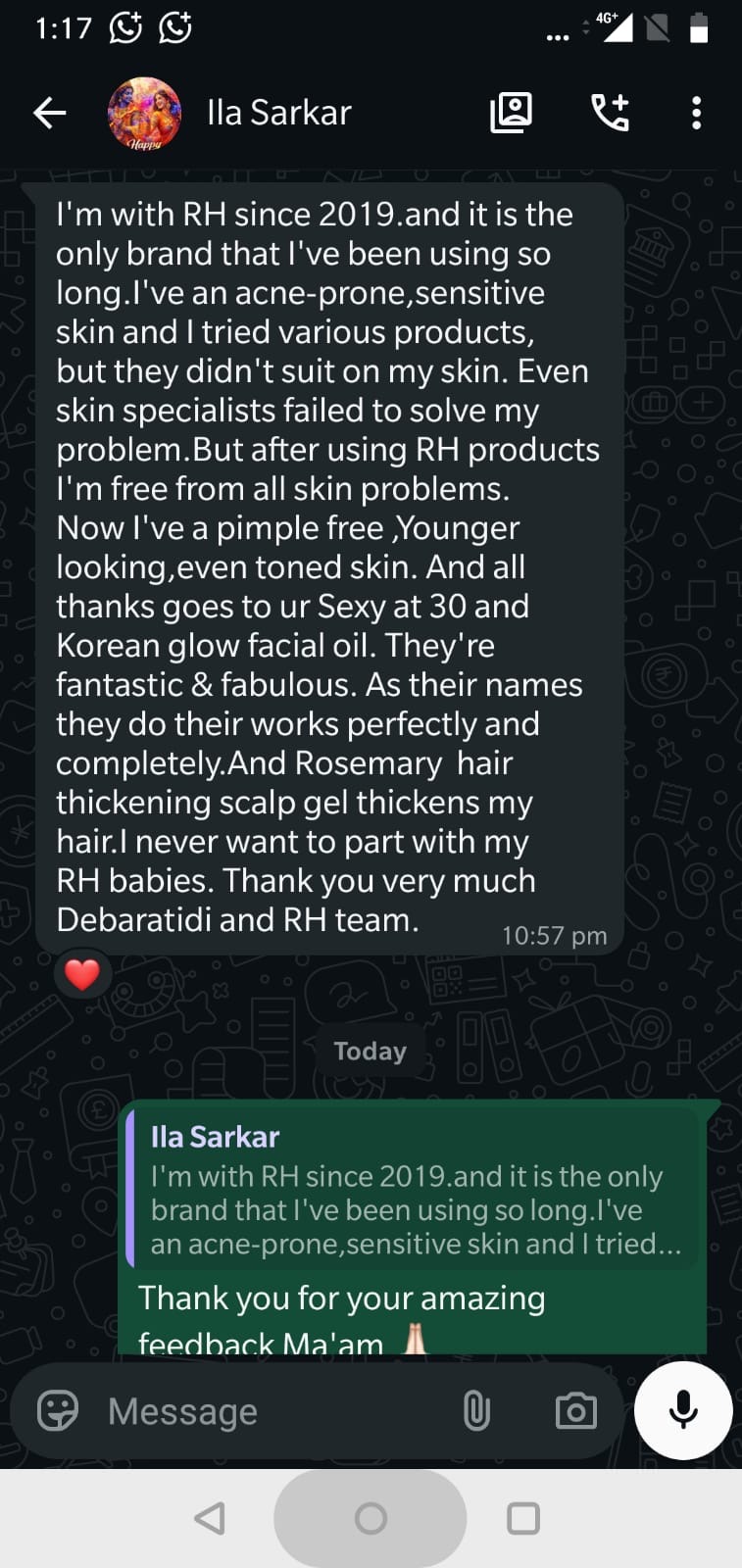 Ila Sarkar — acne-prone sensitive skin transformation since 2019